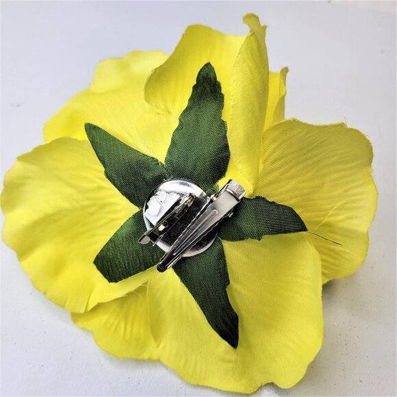 Yellow Flower Fascinator Brooch Corsage Rose Brooch Pin - Picture 5 of 11